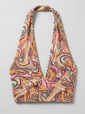 Festival Retro Print Halter Crop Top